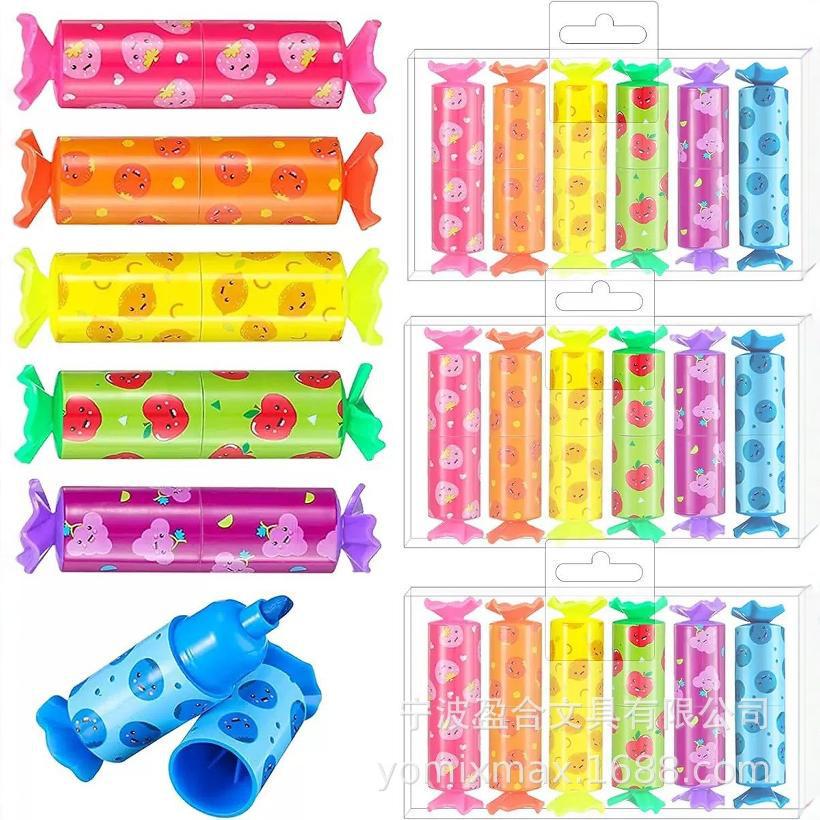 

Strawberry Pattern 6-Color Mini Candy-Shaped Highlighters for Students Blue