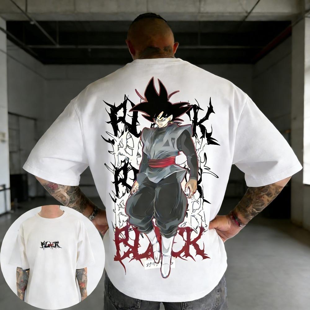 Plus Size Dragon Ball Summer Anime Printed Mens and Womens Tshirt Casual Parent Child Tops Harajuku Style Y2K Street Fashion