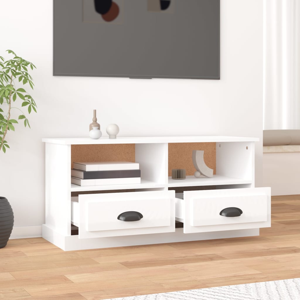 Vidaxl TV Cabinet, White High Gloss, 93X35.5X45 Cm