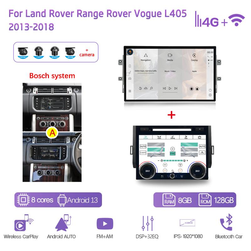 13.3" For Land Rover Range Rover Vogue L405 2013-2018 Android13 Car Multimedia Player GPS Navigation 8+128G CarPlay 4G AC Screen