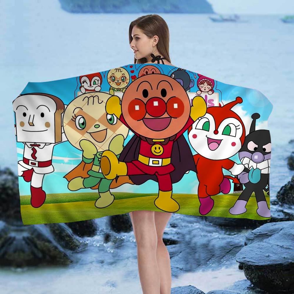 C-Children A-Anpanman Cartoon Beach Towel Cute Kawaii Room Decor Bath Girls Children Hand Towels For Bathroom Shower