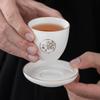 Jade Fat Jade Kung Fu Small Teacup Dehua White Jade Porcelain Five Blessings Tasting Cup with Cup Saucer Kung Fu Tea Set Tea Cup