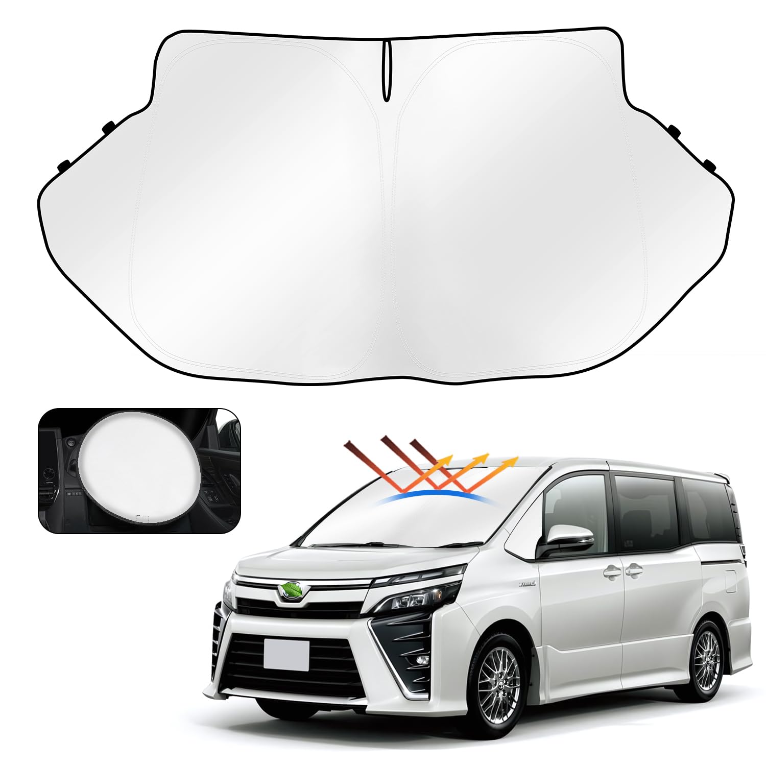 

Cartist Toyota Noah Voxy 80 Серия Передний Солнцезащитный Экран NOAH WOXY 80 Sunline Sunset Sunfia Солнцезащитный Экран на Лобовое Стекло Шторка-Шторка Затемняющая Шторка Солнцезащитный Экран УФ