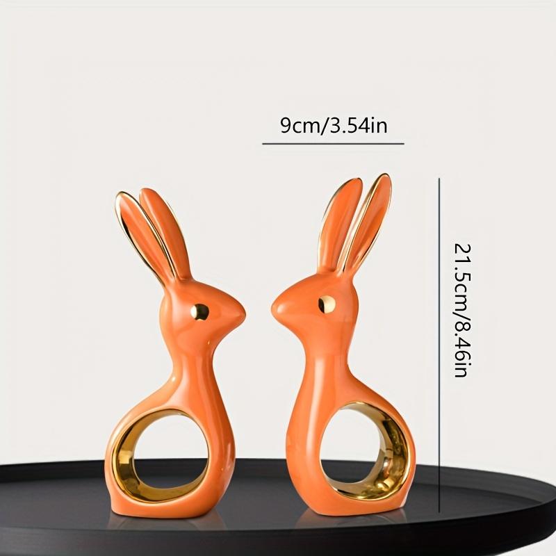 Dvoukusová sada, ornament králíčků pro pár v severském stylu, pozlacená keramika, moderní lehký luxus, domácí dekorace, TV vinná skříňka, stolní dekorace do obývacího pokoje