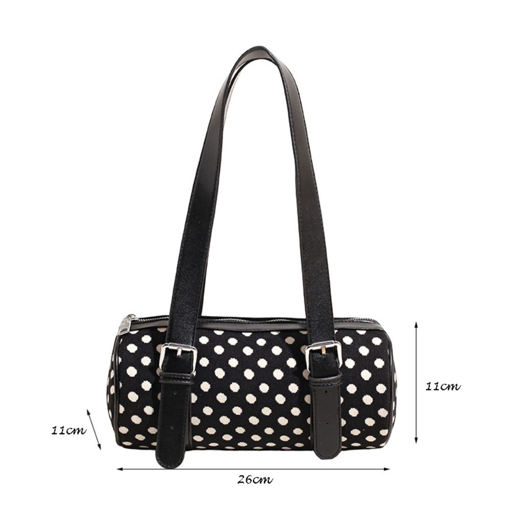 Luxury Elegant Polka Dot Handbag PU Zipper Closure Shoulder Bags Polka Dot Pattern Underarm Bag for Women