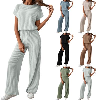 Women's Solid Color Sexy Casual Slim New Fashion Feminine Suit Two-piece Set
