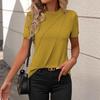 2026 Summer New Women's Solid Color Round Neck Short Sleeve Loose Casual T-Shirt