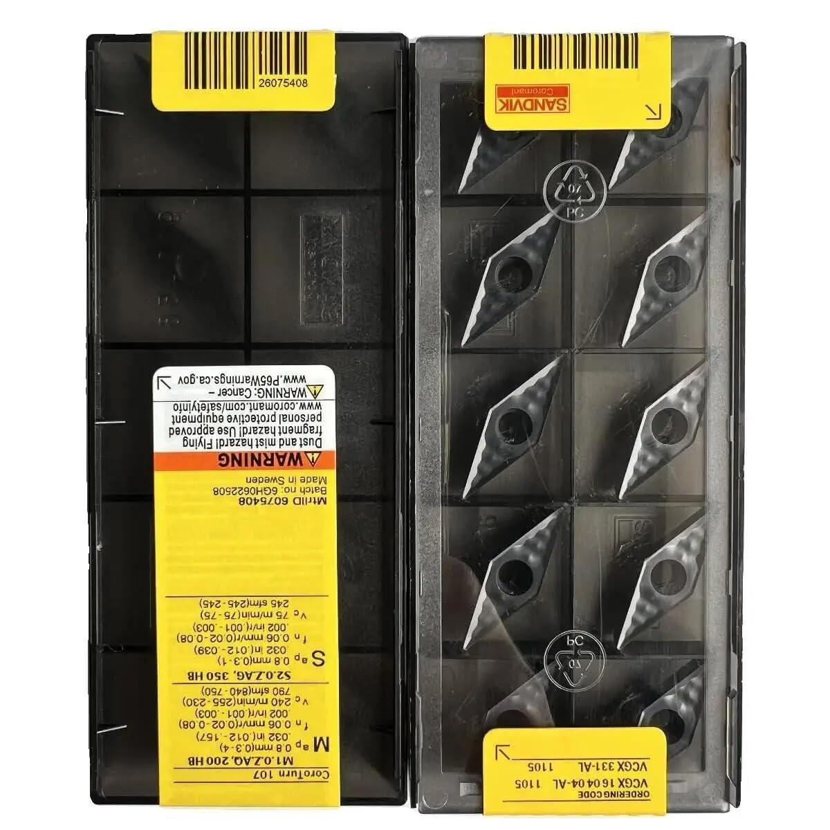 

Original Sandvik / VCGX160404-AL 1105 /Carbide CNC Blade 10 PCS