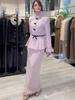 2025 Autumn New Arrival High-End Evening Party Two-Piece Set with Bell Sleeves
