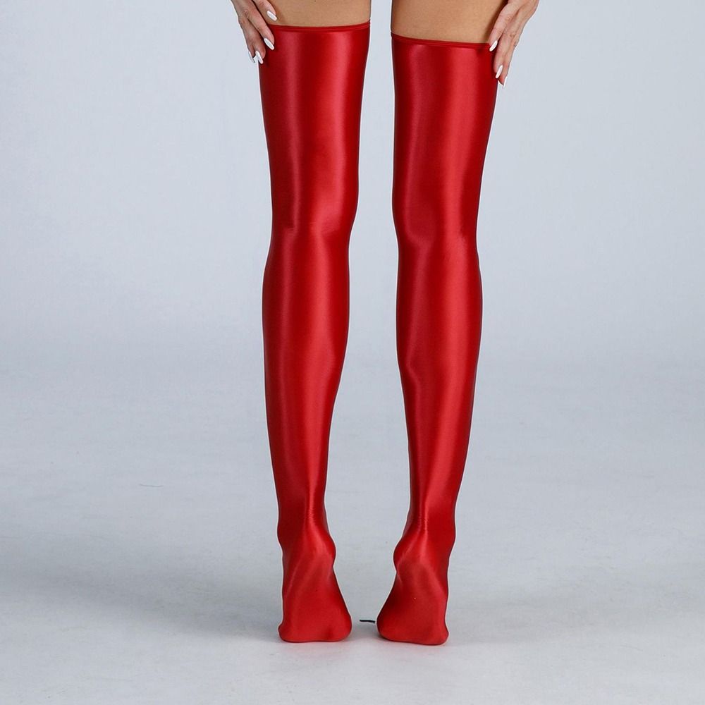 Long Overknee Women Smooth Oil Glossy Socks Elastic Sexy Stockings Oil Socks  Night Club Party