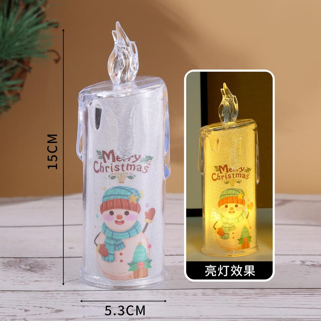 Versatile Christmas Electronic LED Candle Crystal Lamp Decorative PP Material Holiday Xmas Decor Battery Operated Nightlight