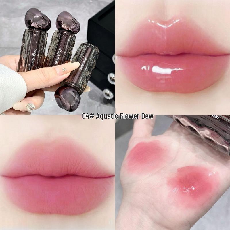 Gegebear Soft Mist Watery Lip Glaze: Moisturizing, Light Nude, Color-Enhancing, Whitening, Plumping, Pure Desire Cross-Border Beauty Lip Gloss.