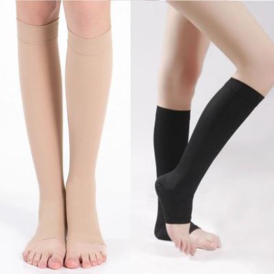 18-21mm Hg Women Yoga Socks COMPRESSION KNEE HIGH Open Toe Men Women Support Lady