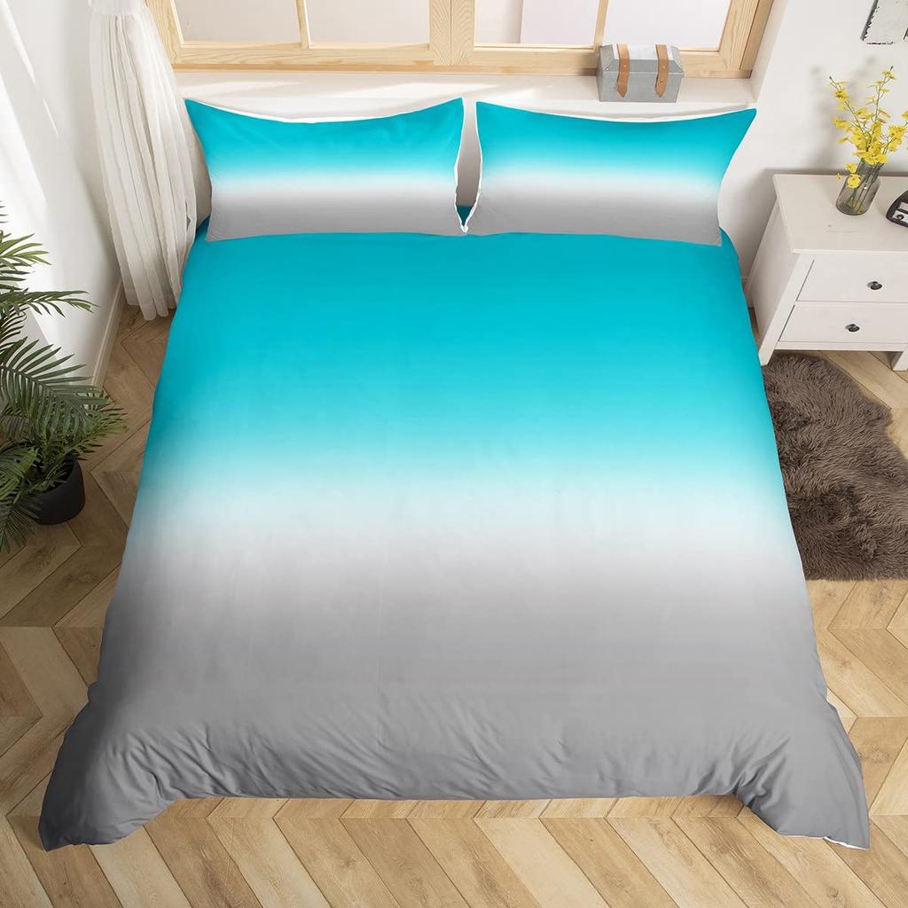 Rött Grått Vitt Randigt King Påslakan Gradient Geometriskt Sängklädesset Modernt Randigt Konst Täcköver Polyester Quiltöverdrag