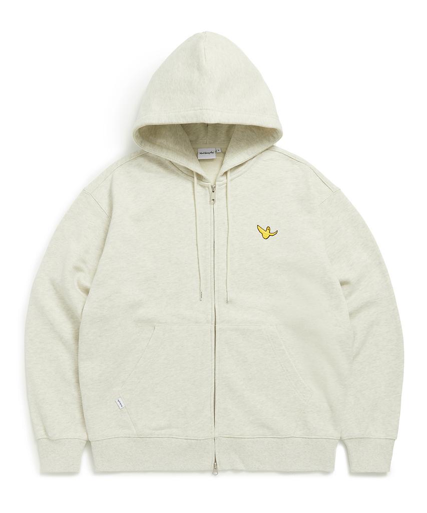 Mark Gonzales Angel Wappen Zip-Up Hoodie - M/Oatmeal