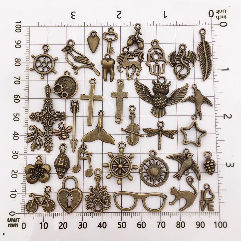 Antique Bronze Alloy Mixed Styles DIY Pendant & Earring Accessories Retro 