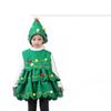 Mädchen Weihnachtsbaum Cosplay Kostüm Set Kleid Hut Entzückende Partykleidung Kleinkindbekleidung