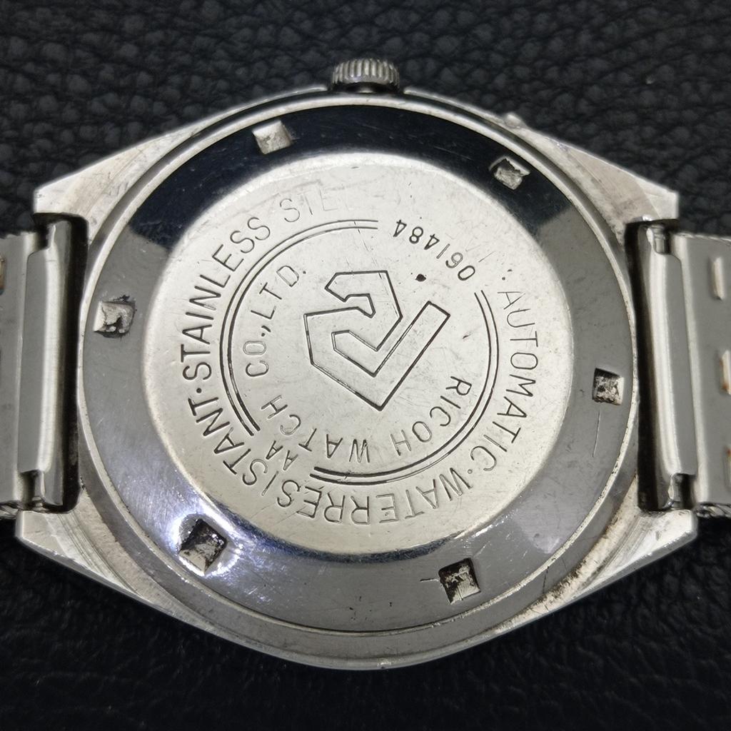 RICOH R31 AUTOMATIC JAPAN MENS VINTAGE SILVER COLOR DIAL WATCH a701921-5 R207-a701921