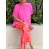Women Summer Blouses Pants Bohemian Matching Sets Summer Tracksuit Outifits Floral Wide Leg Pants Sets Tops
