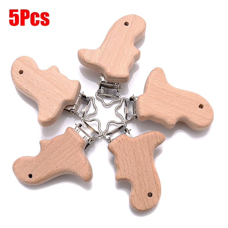 

10Pcs/Lot Wooden Pacifier Clip Nursing Accessories Beech Wood Clips Chewable Teething for DIY Dummy Clip Chain Baby Teether