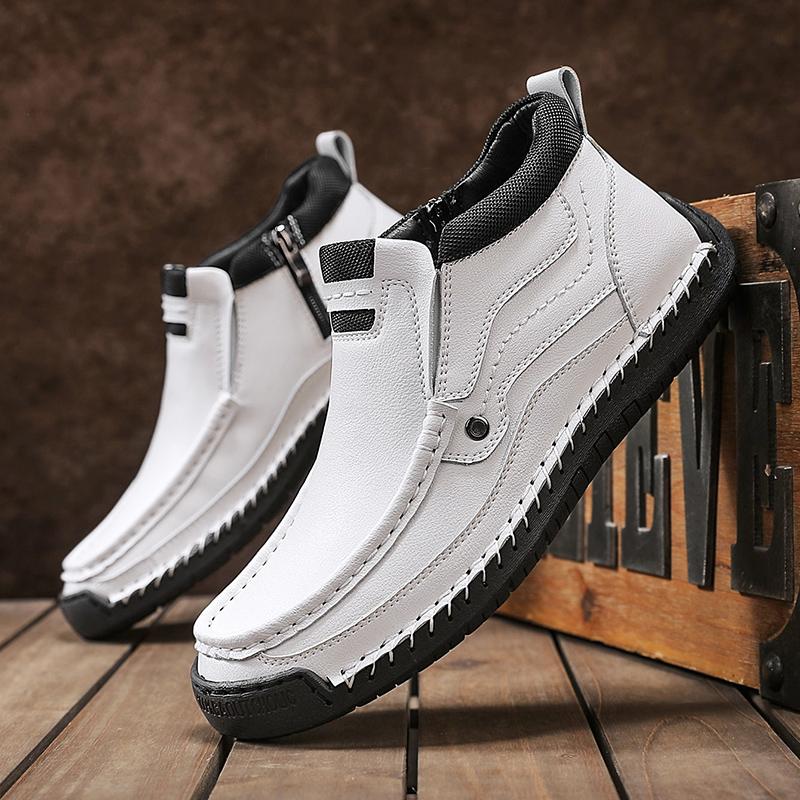 38-48 Herren Retro Freizeitschuhe, Große Größen Handgemachte Echte Leder Freizeitstiefel Knöchelhohe Stiefel
