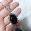 Vintage Goth Red Black Quartz Pendant Necklace Crystal Clavicle Chain Christmas Gift For Women Friend Fashion Jewelry