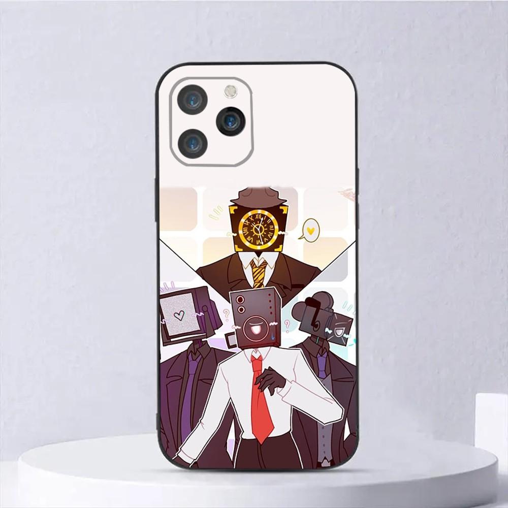 

Чохол для телефону Skibidi Toilet Clock Man для iPhone 15,14,13,12,11,Plus,Pro Max,XS,X,XR,SE,Mini,8,7 М який силіконовий чорний чохол iPhoneXR