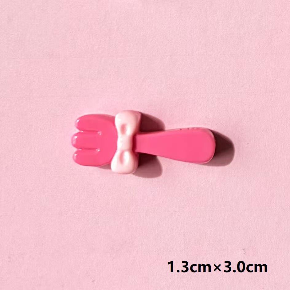 Set di Pinze per Capelli, Portachiavi e Charms per Crocs in Resina Fai da Te Fragola Rosa