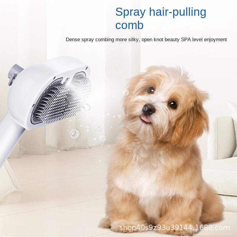 Pet Spray Comb for Dogs Cats, Remove Floating Hair, Anti-Splash Grooming Brush, Pet Cleaning & Massage Tool
