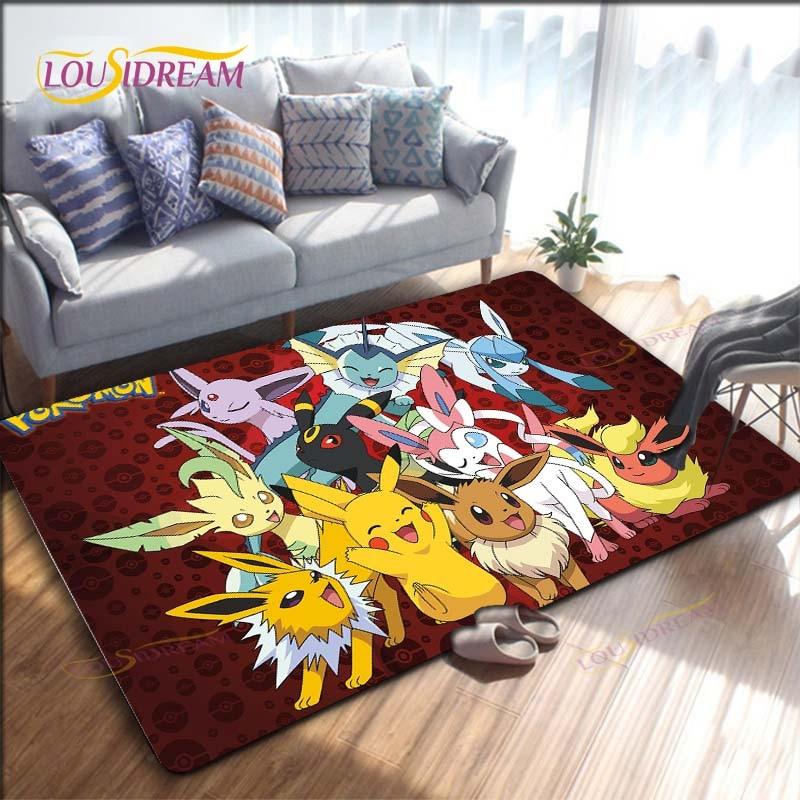 Anime Pokemon Pattern Carpets Living Room Anti-Skid Pikachu Area Rug Kids Bedroom Mats Yoga Mat Large Carpet Decor