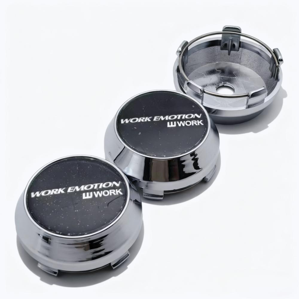 4pcs W Work Emotion Logo Emblem Badge Car Wheel Center Caps 60MM 56MM Wheels Hub High Cap Rim Hubcaps Dust Cover Car Accessories