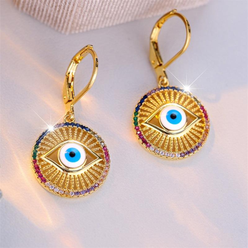 Wish Devil's Eye Round Ear Buckle Simple Personality Niche Elegant Ear Buckle Earrings