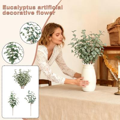 6pc 60cm Green  Leaf Sprayer, Green Silk Plant, Artificial Flowers, Suitable For Home, Party, And Wedding Decorations