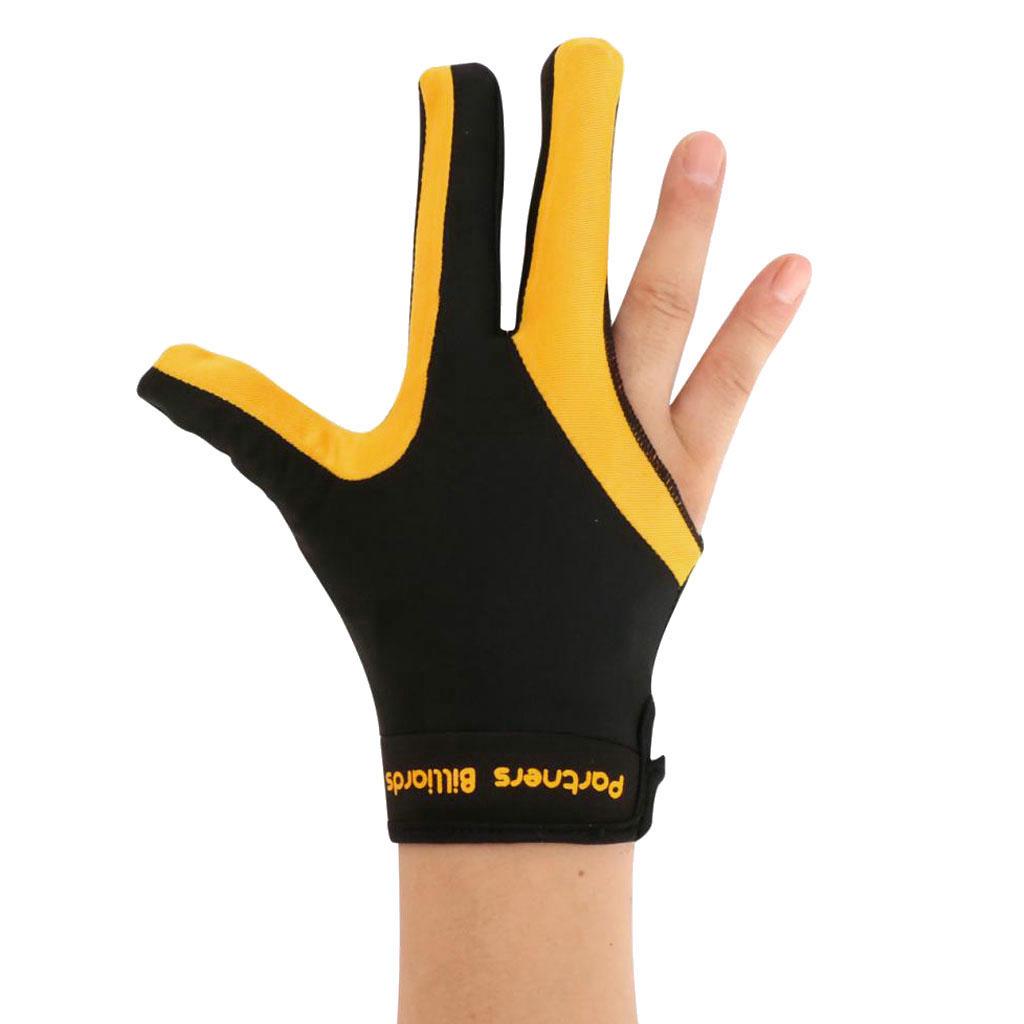 

1Pcs Three Fingers Full-Finger Snooker High Quality Pool Cue Billiard Glove for Right Hand 21cm Yellow Black/Red Black жёлтый