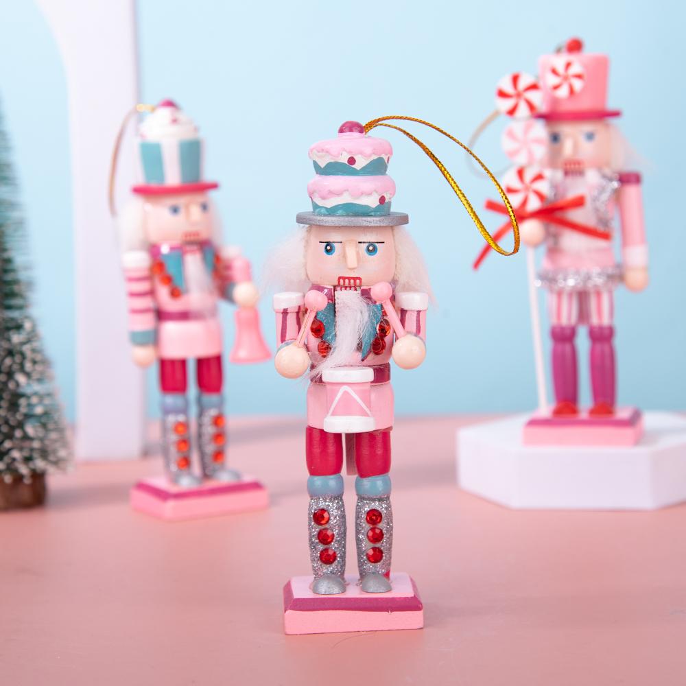 Pink Dessert-Style Nutcracker Ornament Set