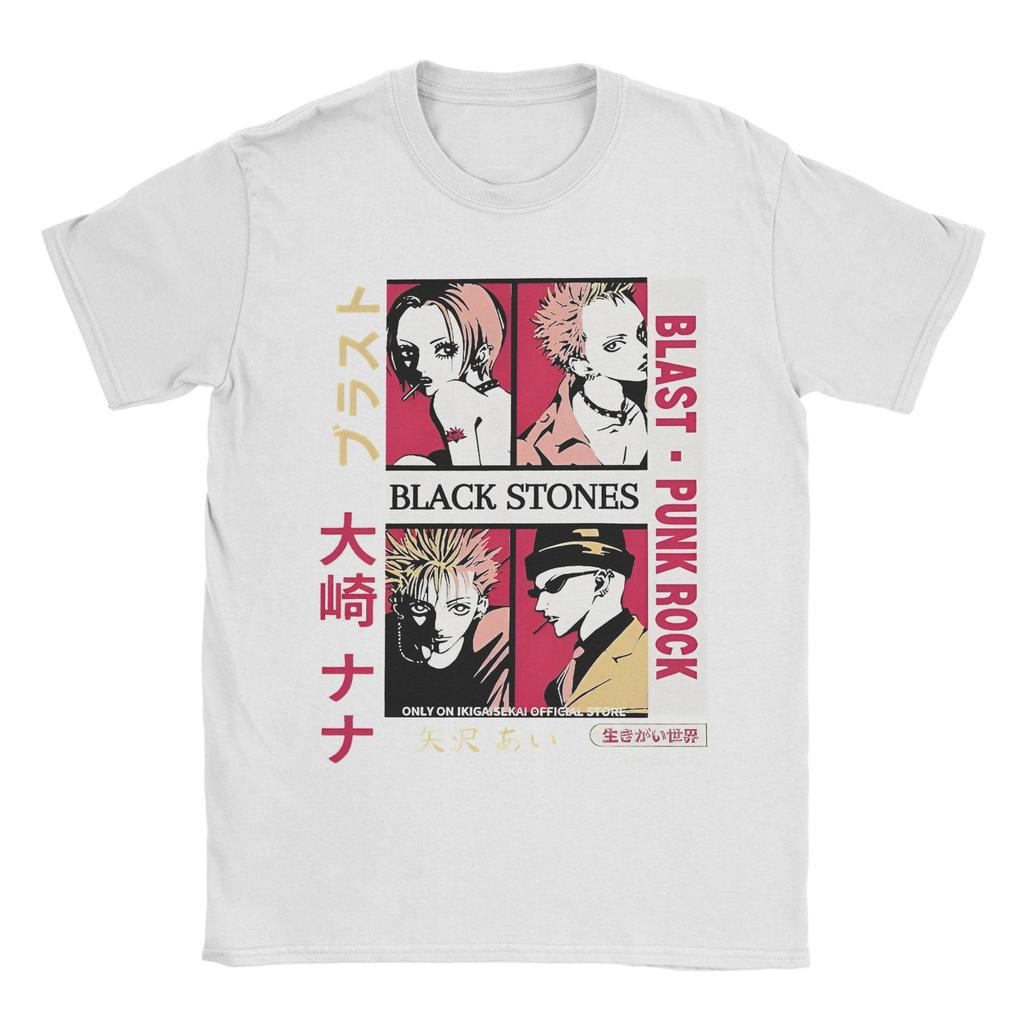 Black Stones Nana Mangaanime T Shirt Men Cotton Tops Casual Osaki Anime Kawaii Cartoon Round Neck Short Sleeve