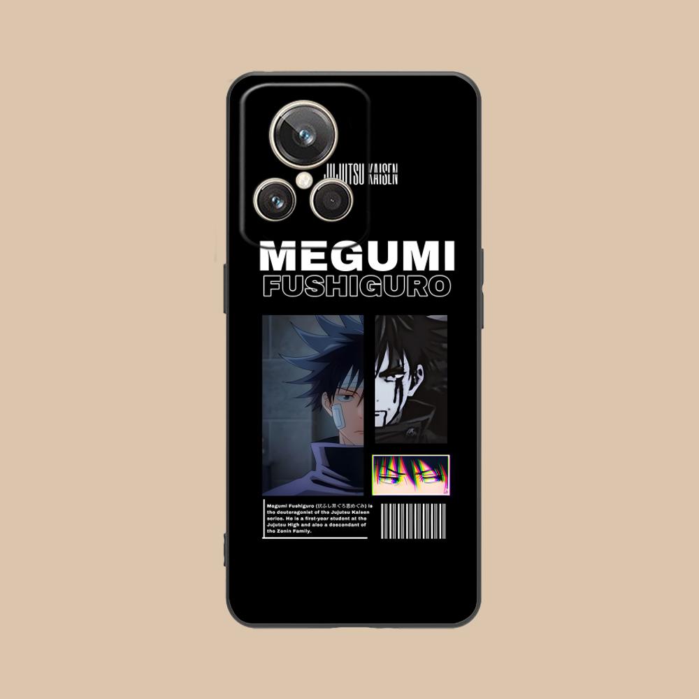 Jujutsu Kaisen Megumi Handyhülle für Realme 15 14 13 12 11 10 9 Pro Plus T i Lite 5G Bunte Druckabdeckung Hübsche Abdeckung