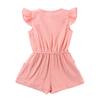 Summer Children's Pants Children's Small Flying Sleeve Jumpsuit Solid Color Girls Fashion Jumpsuit