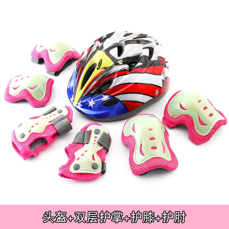Roller Skating Balance Bike Luminous Children Boys and Girls Fluorescent Sports Protective Gear Set Skateboard Knee Pads Elbow Pads