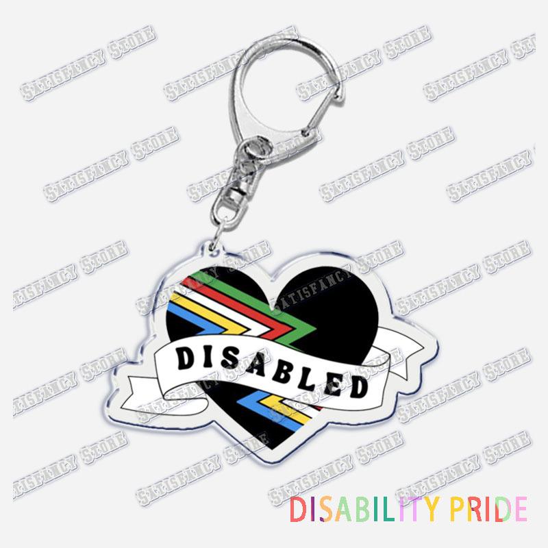 Disability Pride Key Chain Keychains Ring for Accessories Bag Pendant Keyring Jewelry Autism Festival Support