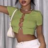 Reise Neues Damen Retro Bedrucktes Hemd Lässig Frühling Und Sommer Atmungsaktiv Kühl Sexy Täglich Date Kurzärmeliges T-Shirt Top
