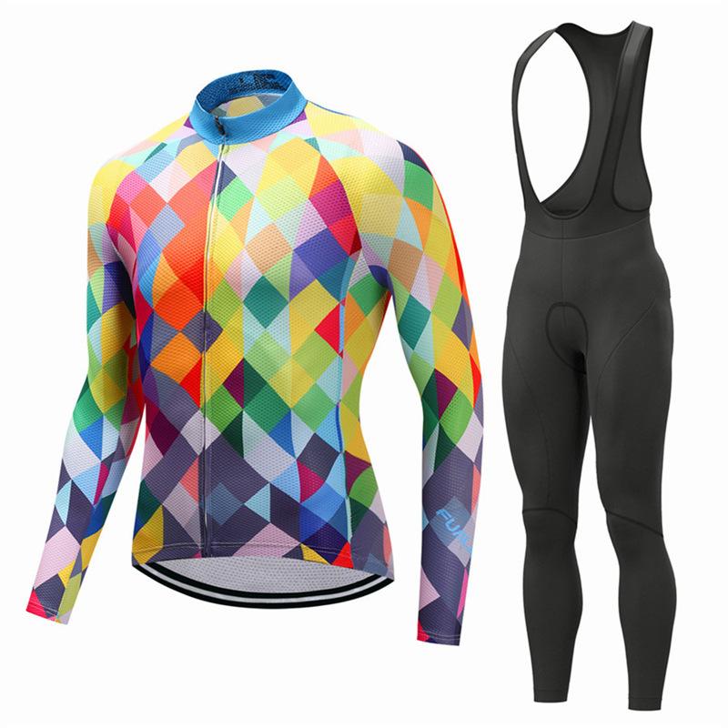 Cycling Suit Spring and Autumn Long Sleeve Suit Men's Mountain Bike Equipment Cycling Suit Suit