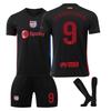 Barcelona Lewandowski 2024/25 Home Jersey Set Black Fan Version Soccer Uniform