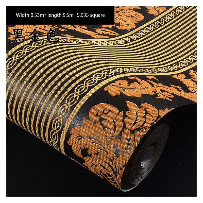 

9.5 м Европейский стиль Нетканые обои Спальня Гостиная Украшение дома 3D Роскошный ТВ фон Простые наклейки на стену 0.53mx9.5m