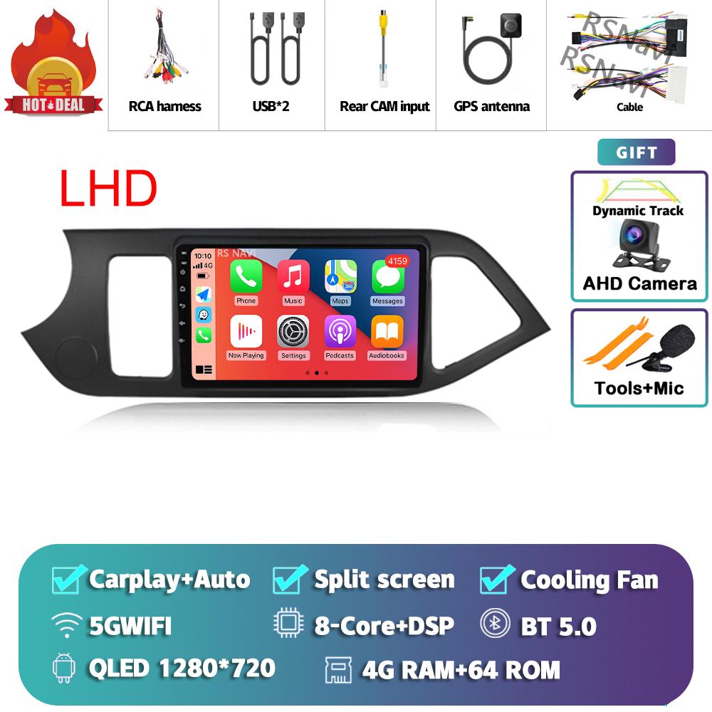 Android 14 Carplay Car Radio For Kia Morning 2 Picanto 2011 - 2017 Multimedia Video Player Navigation GPS Stereo Head Unit Auto