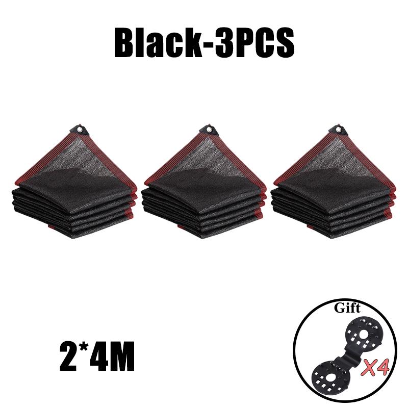 Black Shade Cloth Sunblock Mesh Cover Taped Edge With Grommets, Sun Net For Pergola, Plants Greenhouse, Gardens, Patio, Canopy