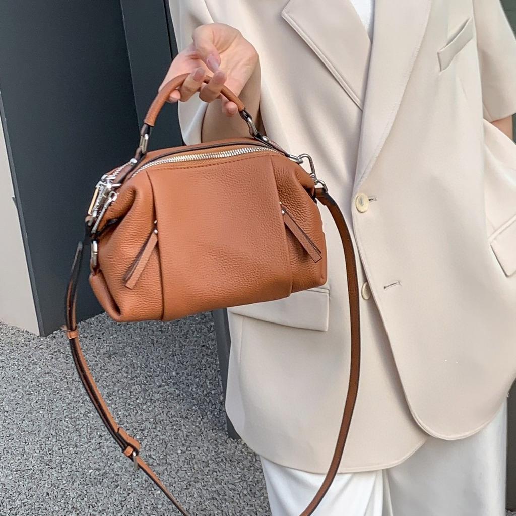 Women's Leather Bag Korean Crossbody Bag Fashionable Solid Color Shoulder Bag Handbag Soft Leather Bag