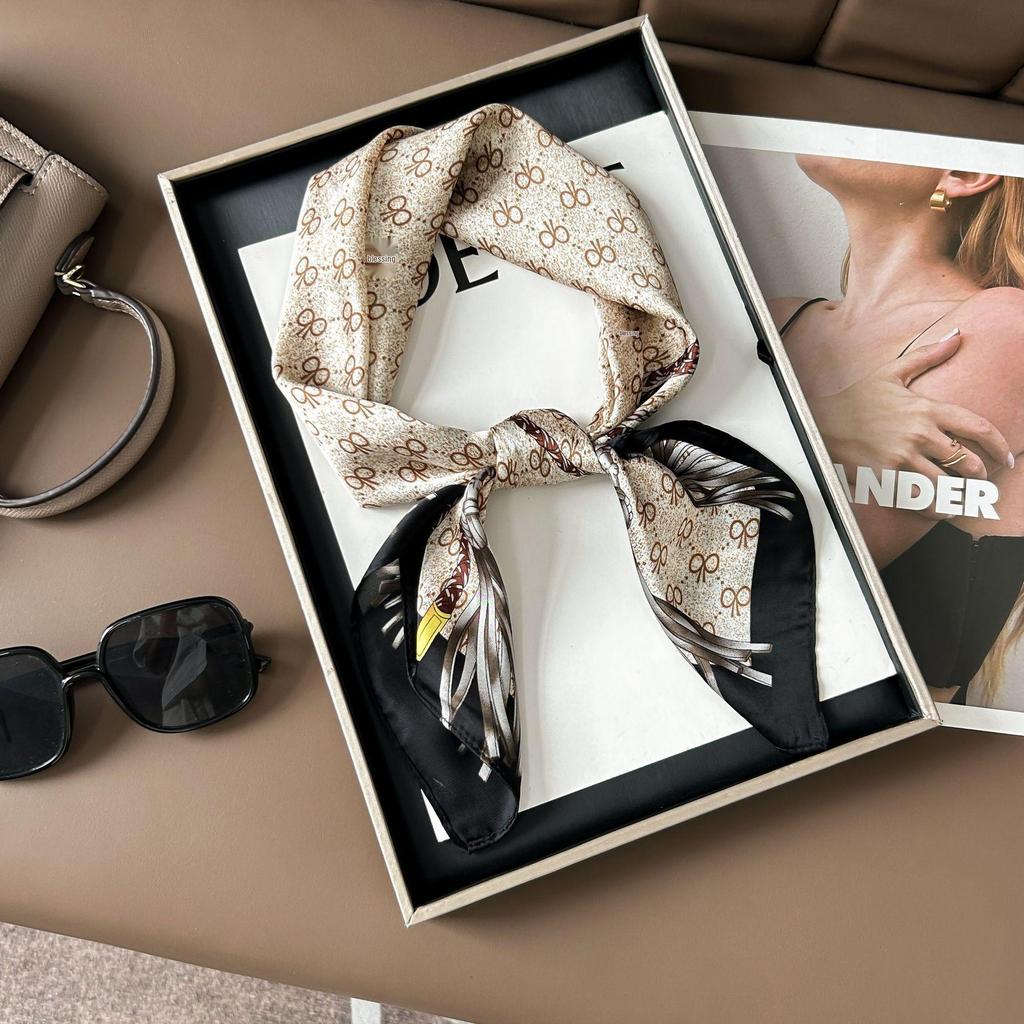 Korean Style High-End Printed Silk Scarf - Versatile Fashion Accessory