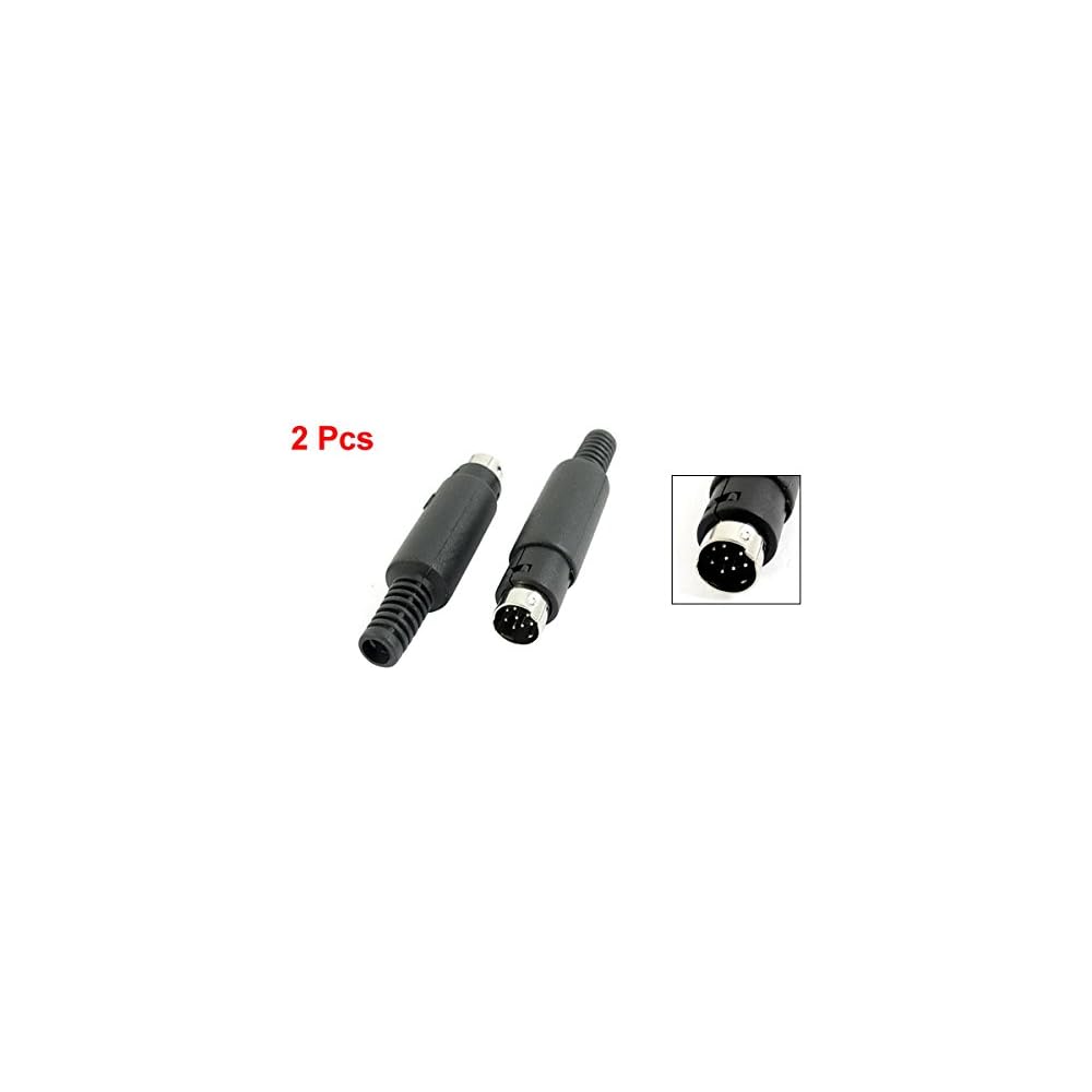 uxcell DIN Audio Adapter DIN8 Pin Black Plug Socket Audio Video Adapter