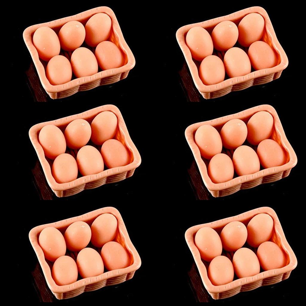 Miniature egg carton simulation decoration 1:12 dollhouse kitchen accessories shooting scene props, decorative ornaments